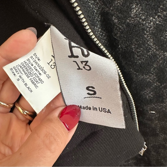 R13 Leopard Coat With Attached Hoodie Size Small - Picture 3 of 8